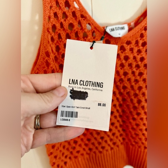 LNA - MAVI OPEN KNIT TANK - SUMMER CORAL, Size - Picture 5 of 13